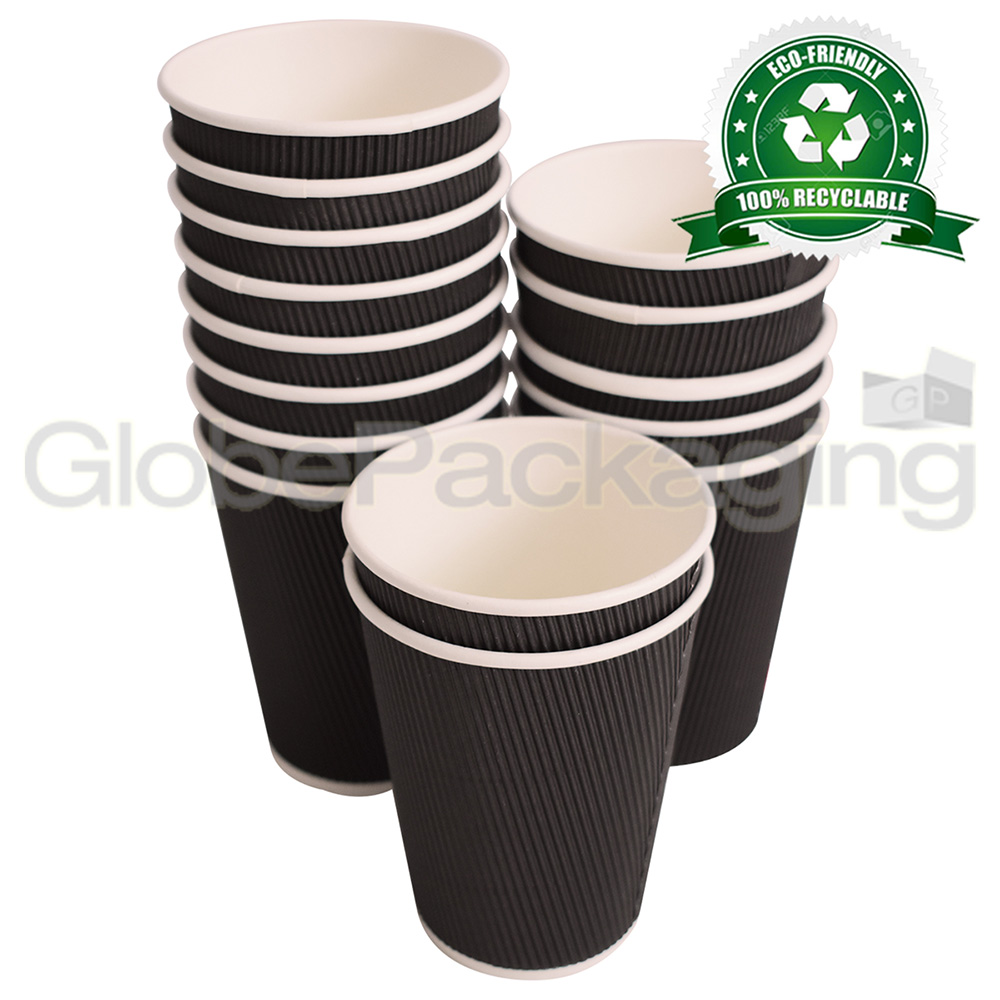 ECO-FRIENDLY TRIPLE WALL KRAFT 12oz COFFEE CUPS FOR HOT COLD DRINKS *ALL QTY'S*